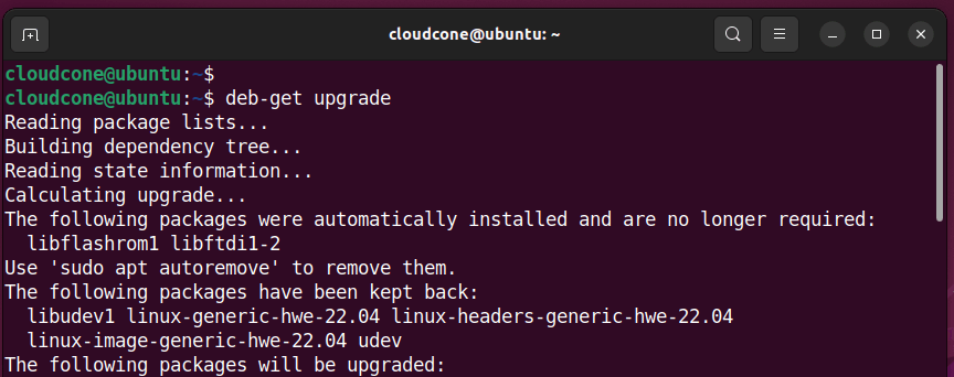 deb-get command line tool upgrade ubuntu